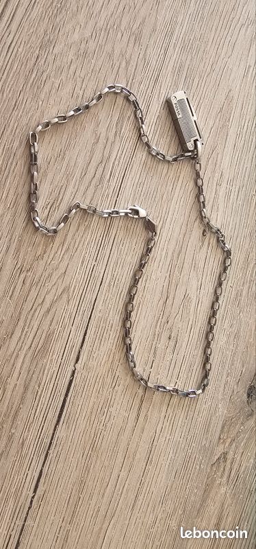 Collier FOSSIL Pendentif Acier Inoxydable Argent - Occasion, Mi-long