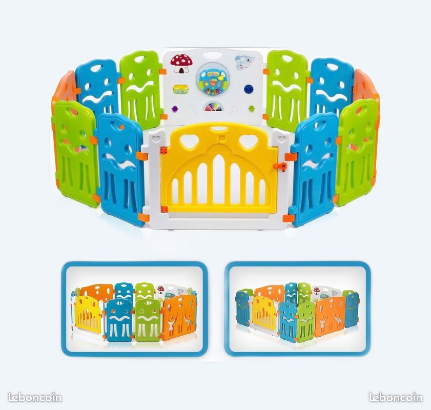 Baby Vivo Parc Bébé 8 Éléments En Bois Pliable - Barrière Sécurité PREMIUM