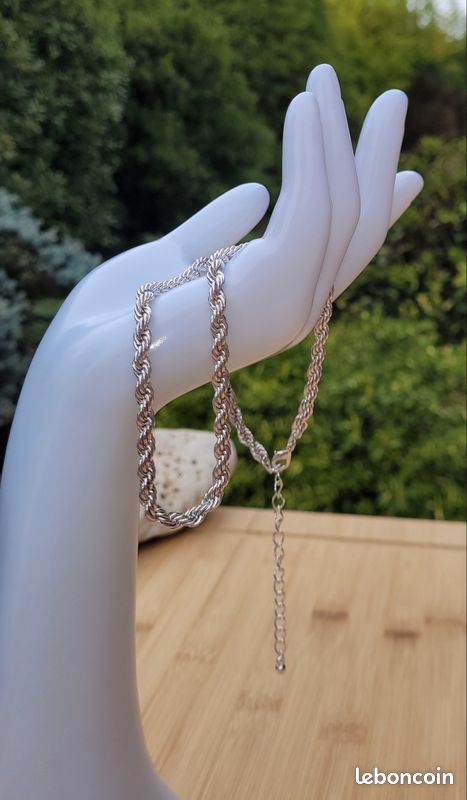 Collier Chaîne Plaqué argent Longueur 42,5+