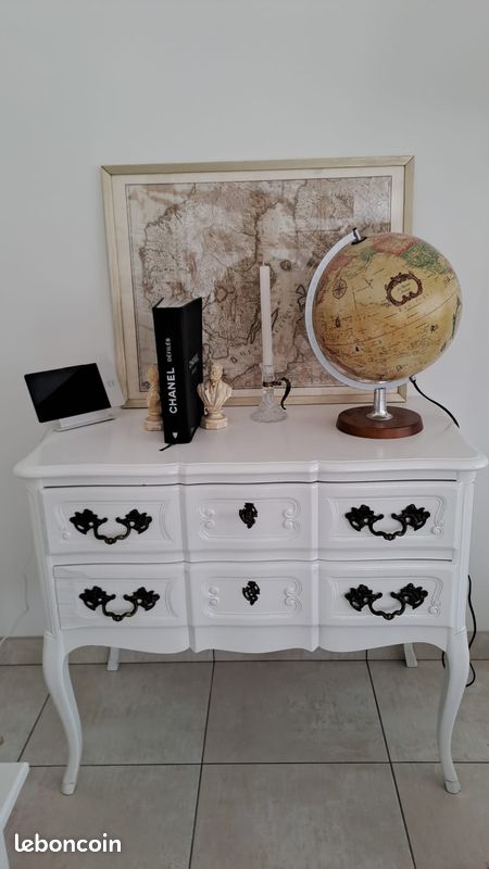 Commode vintage 2 tiroirs (image 1)