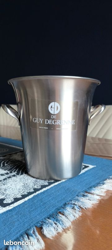 ANCIEN SEAU A GLACE GUY DEGRENNE en INOX Ice Bucket Glace French EUR 15