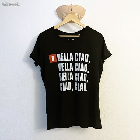 T-shirt Femme Bella Ciao La Casa De Papel Rouge - Taille M, Marque CAUDIE