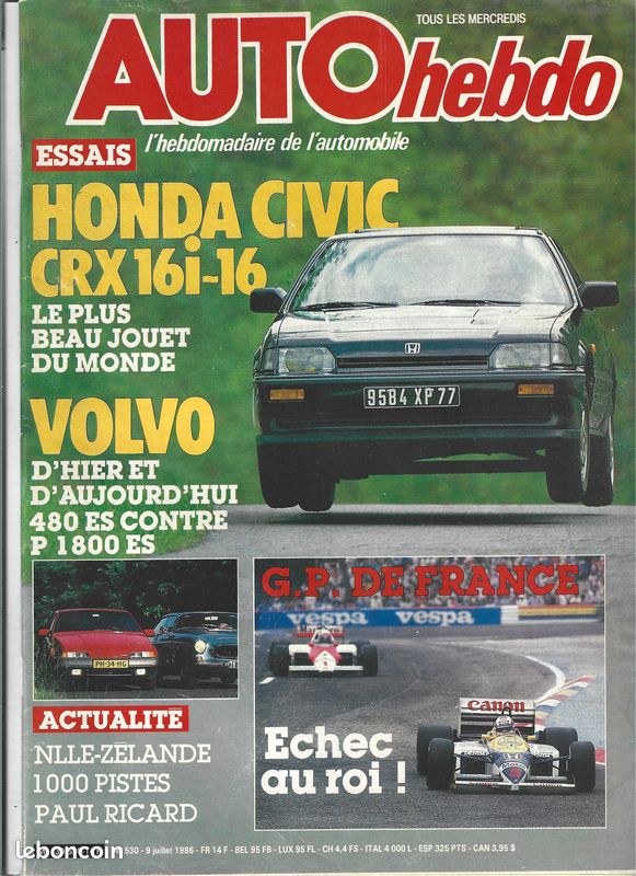 Lot 5 magazines Auto Hebdo 1986 (image 3)