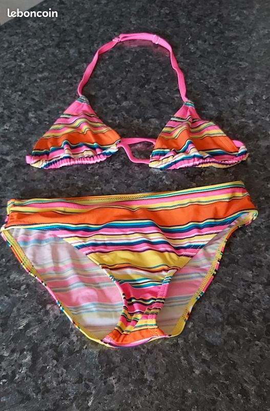 Maillot De Bain Nabaiji Pour Fille 14 Ans - Occasion Très Bon état, Ensemble Multicolore, Parfait été