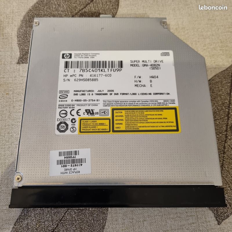 Lecteur DVD graveur GMA-4082N pour ordinateur portable HP DV9000 series (image 1)