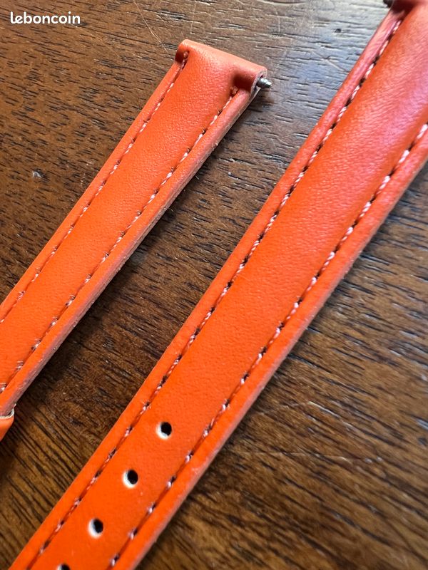 Bracelet De Montre ZRC 18mm - Cuir D'agneau Orange - NEUF Avec étiquettes