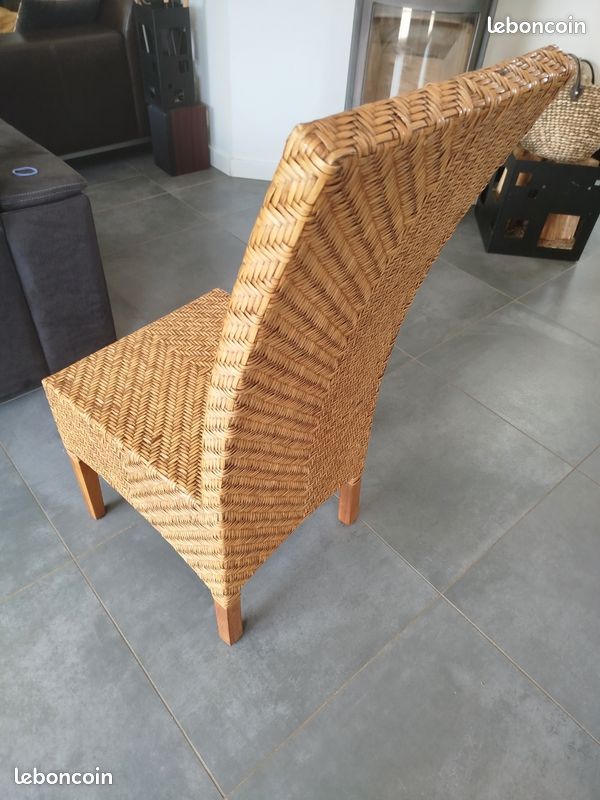 4 chaises en rotin (image 4)