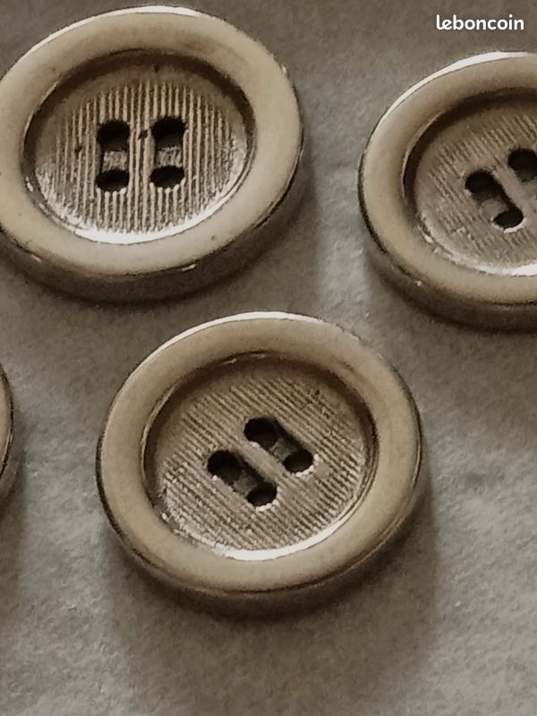 Lot De 5 Boutons Ronds Vintage En Métal Argenté/doré Pour Vêtements Et Accessoires De Couture (#1 Noir Et Doré, 28 Mm
