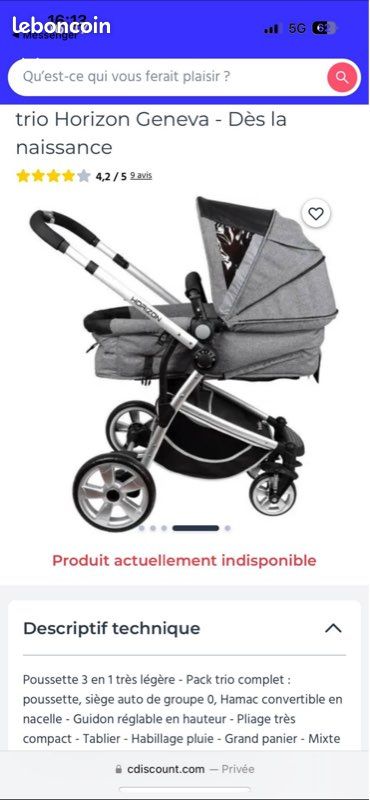 Poussette trio (image 1)