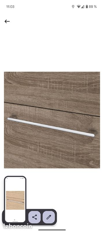 🔶Poignée de meuble INSPIRE Remix chrome brossé l.32cm🔶 (image 4)
