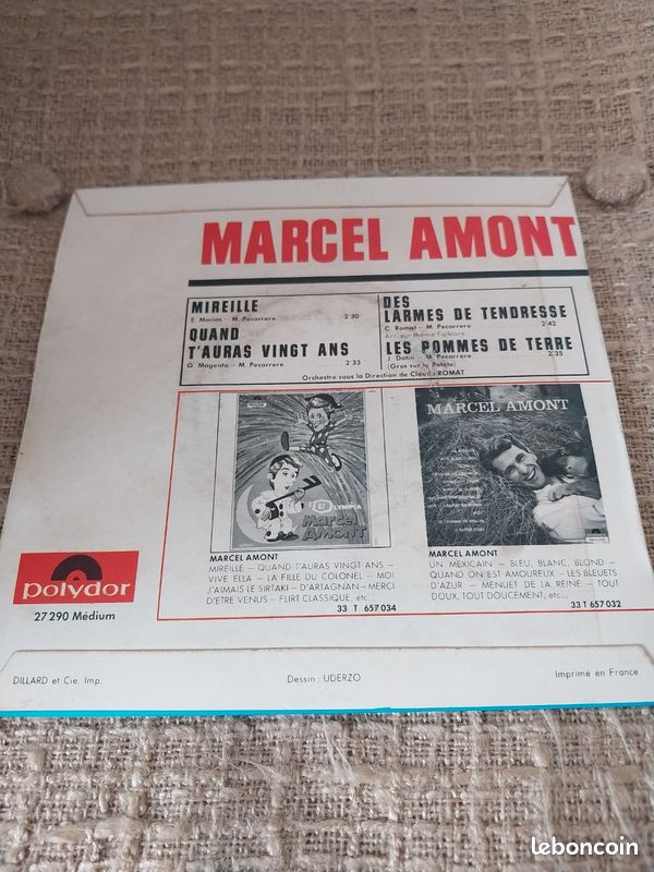 Marcel Amont EP MireilleI Vingt Ans Pommes de Terre Vinyle 45T (image 2)