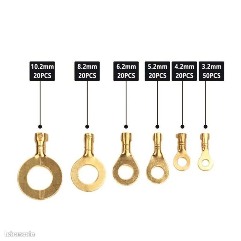 Bornes rondes en cuivre pour câblage (150 pcs) (image 3)