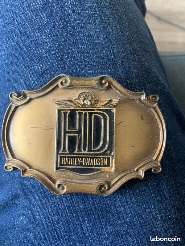 Boucle de ceinture Harley Davidson V Twin Baron USA cuir vintage - Collection