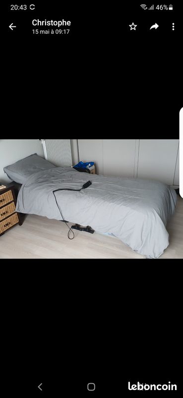 Lit électrique 80x200 (sommier + matelas) (image 1)