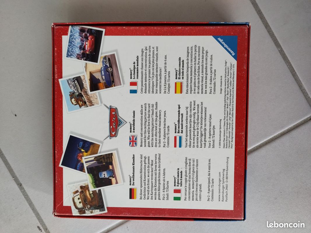 Jeu d'éveil Memory CARS de Disney 4+ (image 3)