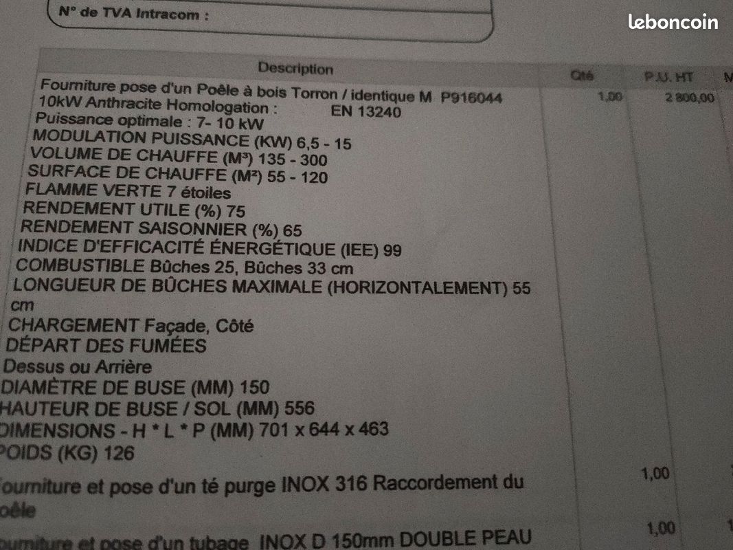 Poêle à bois
Nettoyé et déjà déposé
Description dans les photos
Vendu avec tuyau de sortie
Plus de photos sur deman (image 2)