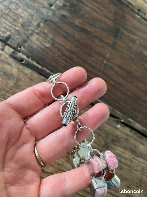 Magnifique bracelet argent et rhodochrosites (image 5)