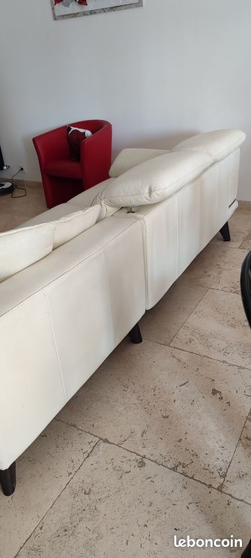 Canapé cuir blanc (image 8)
