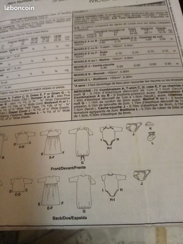 RARE Patrons de layette complète (image 4)