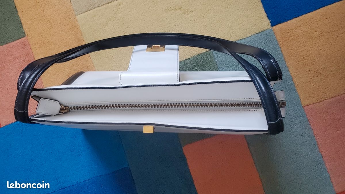 Sac Bandoulière Lanvin Vintage En Cuir Blanc - Authentique, Occasion