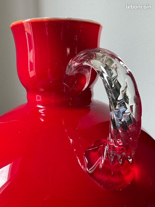 Vase en verre opalin d’empoli 70s (image 2)