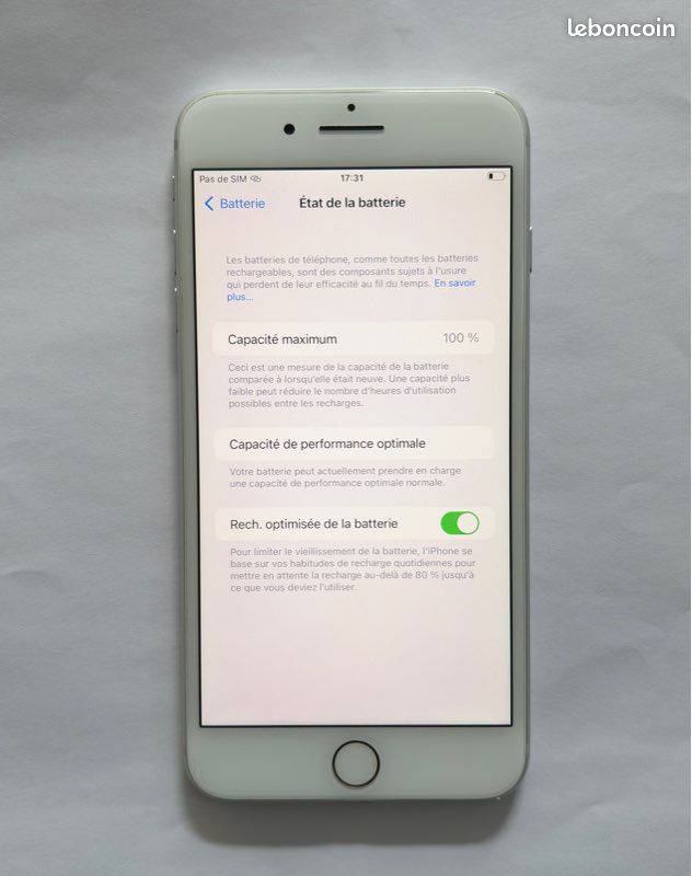IPhone 7+ Silver 128GB / Batterie Neuve (image 2)