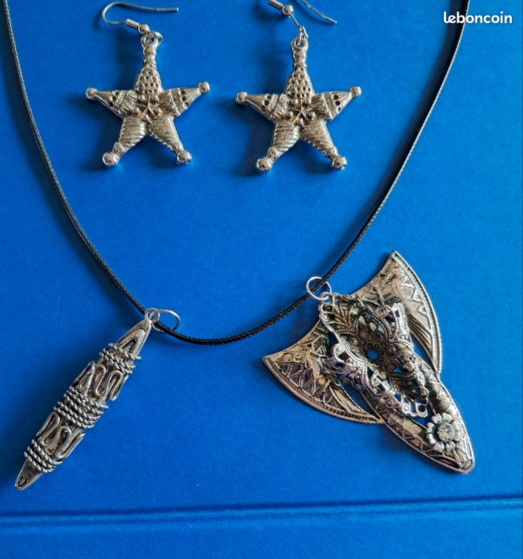 Ensemble bijoux fantaisie en métal argenté pour femme (image 3)