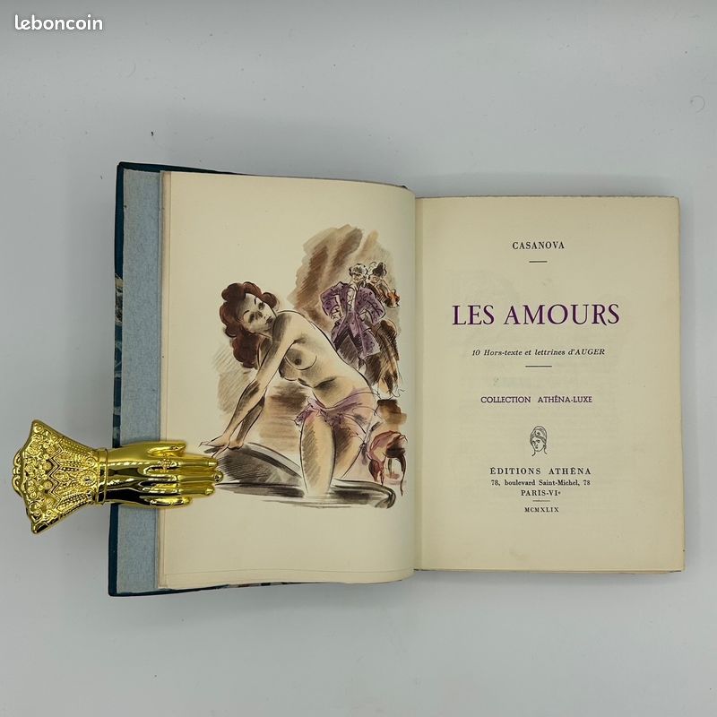CASANONA – Les amours, EO, ex num. 1322/3000, 1949, reliure demi-maroquin bleu nuit (image 5)