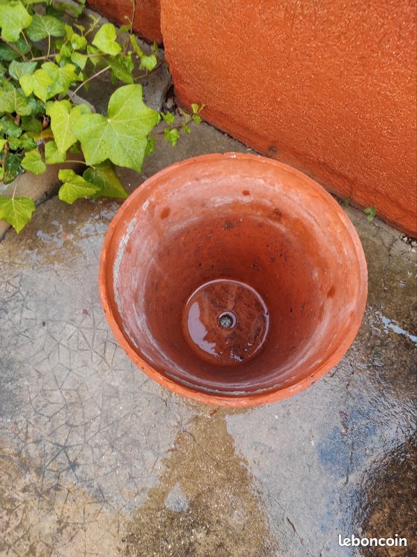 Jardinière pot de fleur plante en terre cuite vintage (image 4)