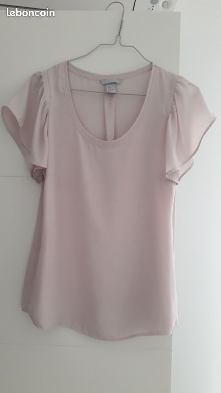Chemisier haut femme rose poudré taille 38 Vêtements