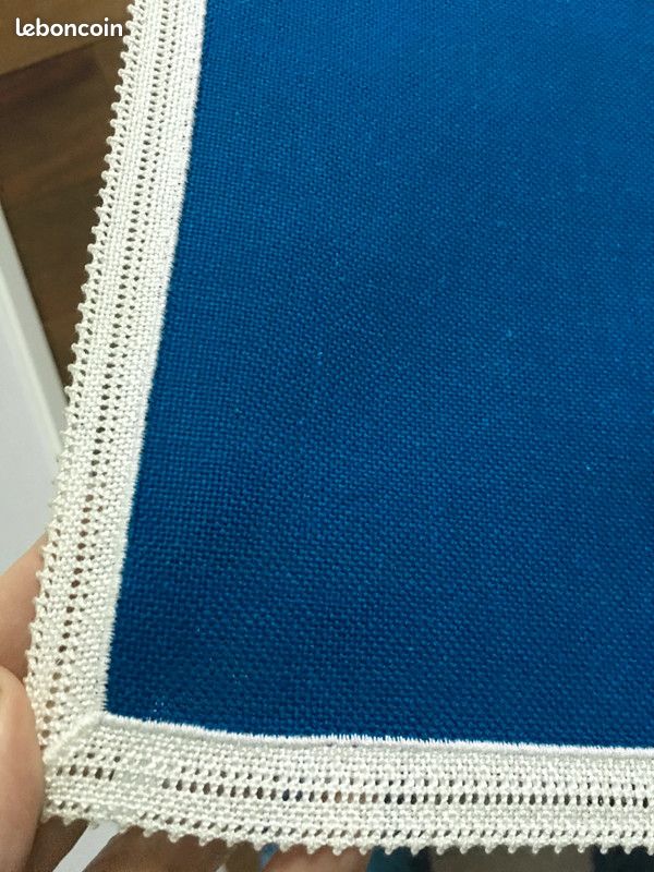Nappe à broder 140 x 160 cm Coton bleu (image 5)