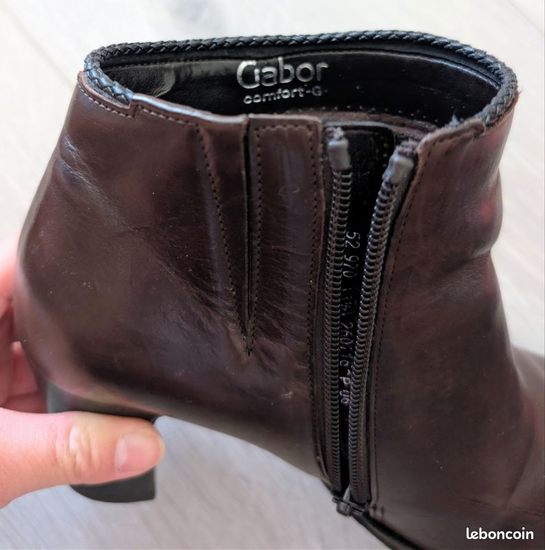 Bottines Gabor Confort G en cuir marron foncé (image 4)