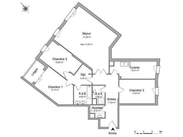 Appartement a louer rueil-malmaison - 4 pièce(s) - 102 m2 - Surfyn