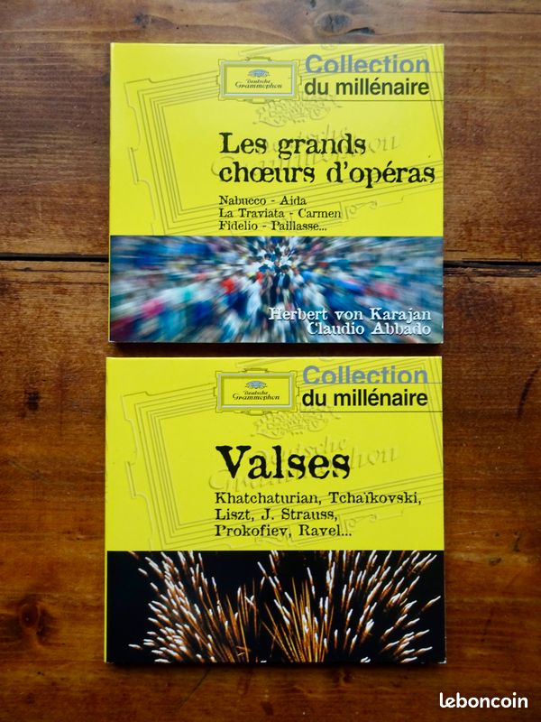 Lot de 2 CD de la Collection du millénaire (Deutsche Grammophon): *Les grands choeurs d'opéras *Valses (image 1)