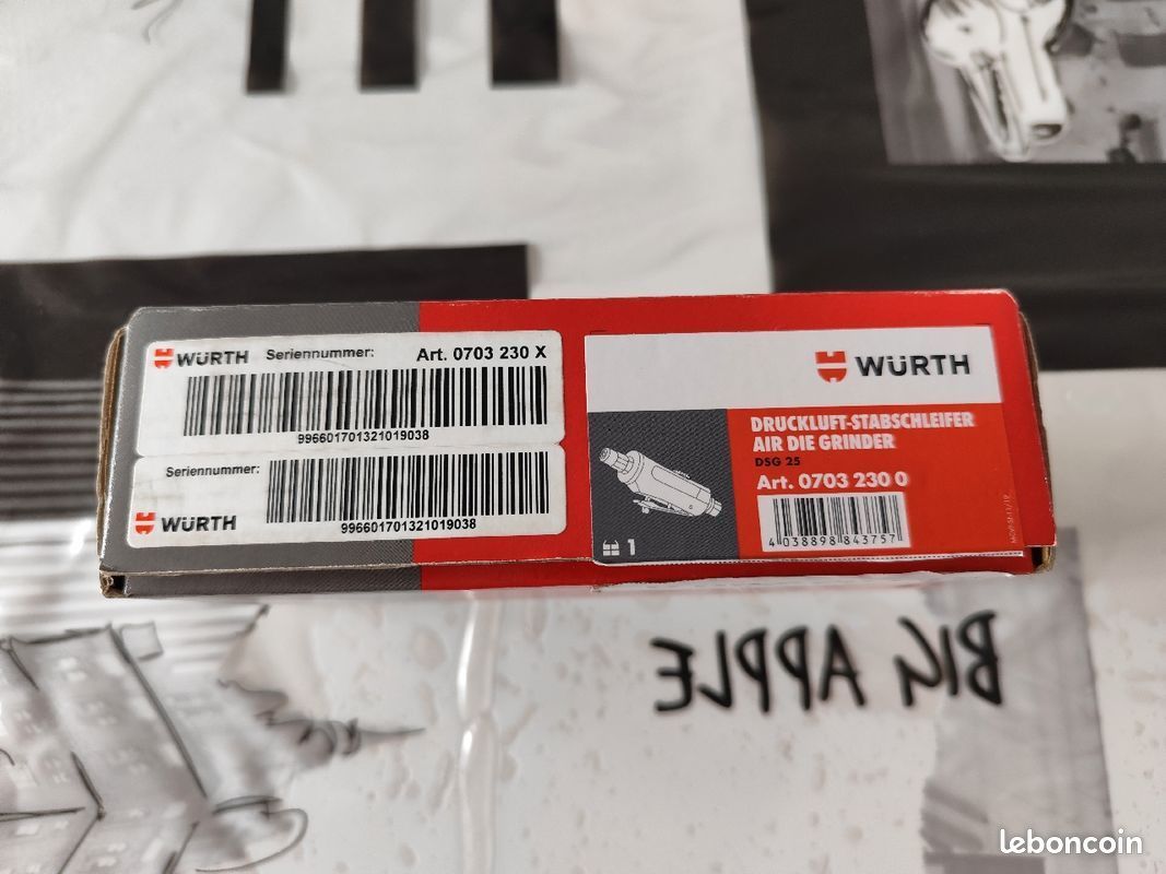Meuleuse droite pneumatique wurth DSG 25 neuve (image 3)