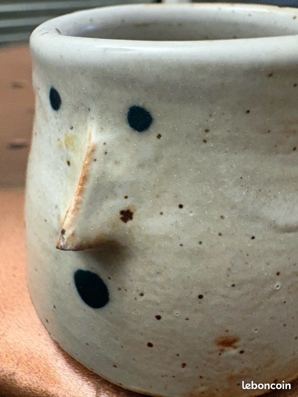 Petit Pot Visage en Grès Vintage - Céramique Artisanale Cerises - Années 70/80 (image 6)