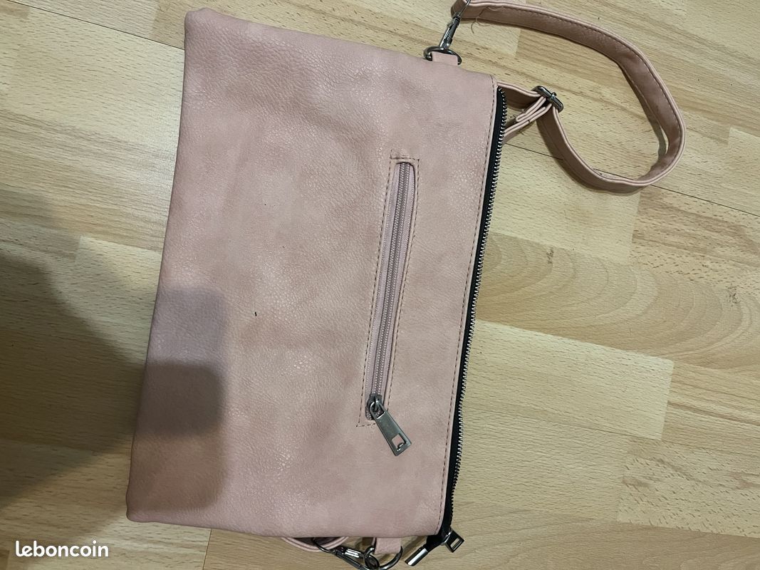 Sacoche daim et clous rose (image 3)