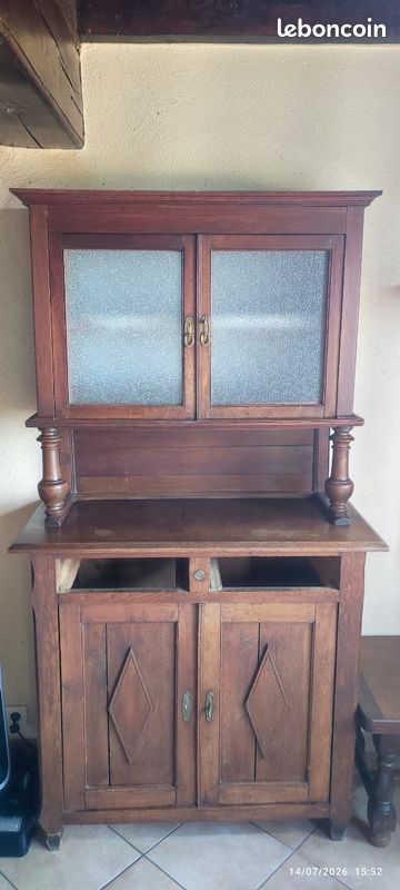 Buffet Vaisselier ancien 2 corps merisier (image 1)