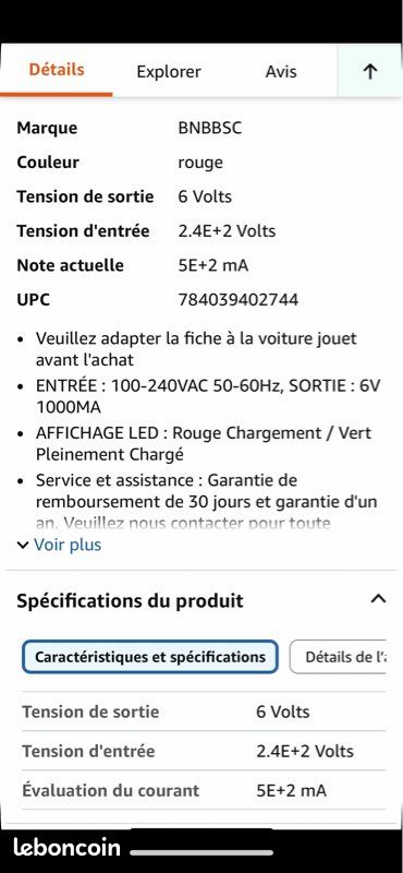Chargeur de Batterie 6V pour Voitures/Jouets électrique Adaptateur de Batterie 6V Prise carrée Neuf 25 (image 10)