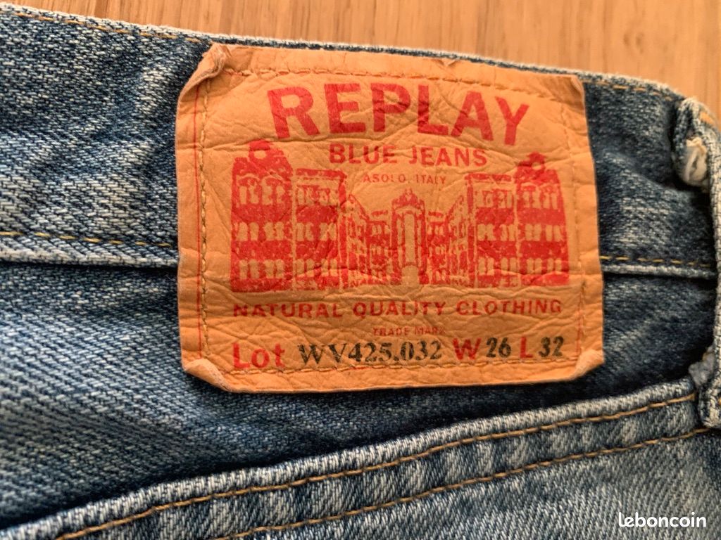 Jean Femme Replay 100% Coton - Taille W26 - Couleur Bleu - Coupe Droite - Neuf Avec étiquettes