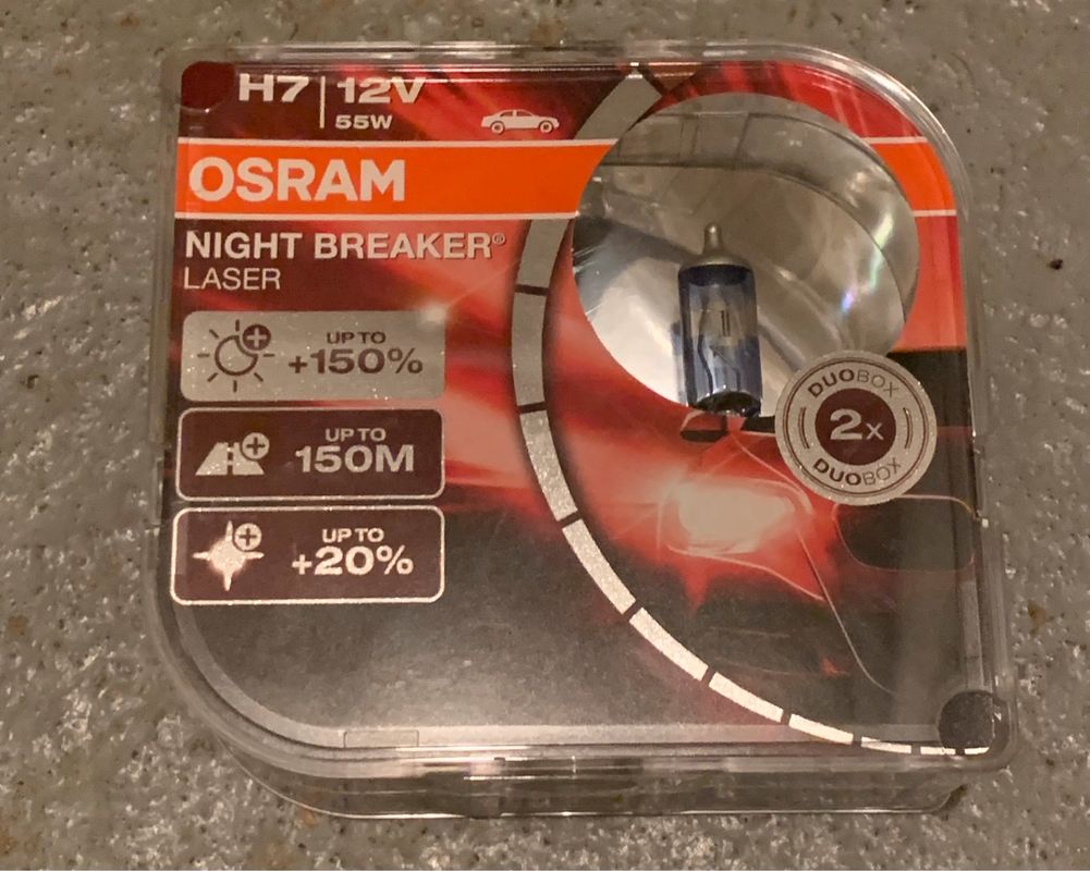 Vend Jeu de 2 ampoules OSRAM H7 Night Breaker Laser next generation +150%  (NEUF) - Équipement auto
