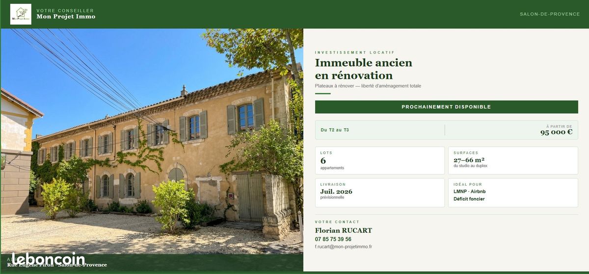 Appartement 2 pièces 27 m² · à Salon-de-Provence · 27 m² · 95 000 €