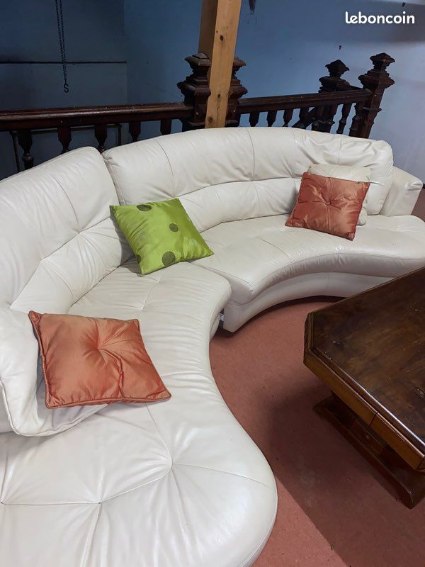Canapé cuir blanc (image 3)
