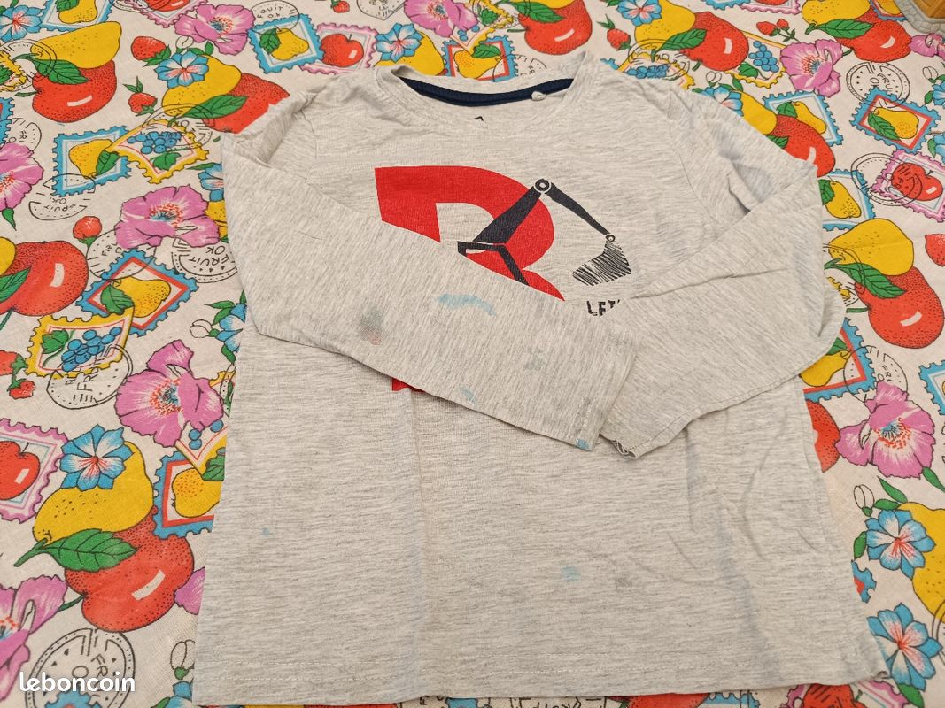 T-shirt à manches longues gris clair 4 ans (image 2)