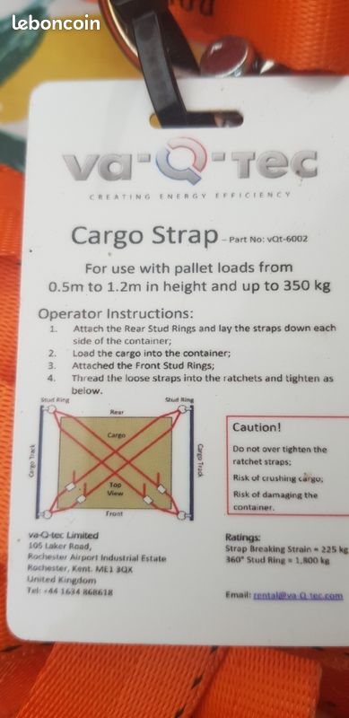 Sangles pour utilitaire avec rail (image 2)