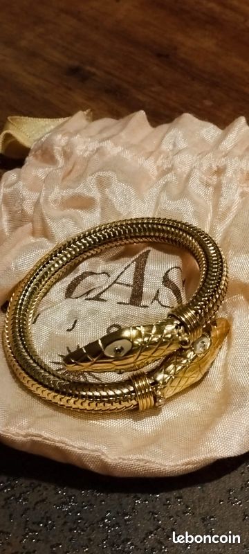Bracelet Gas serpent plaqué or (image 1)