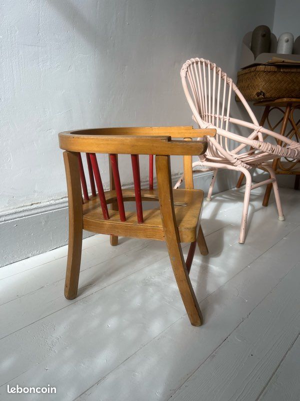 Ancienne Chaise Percée Miniature Pour Poupée / Baigneur (années 1920)