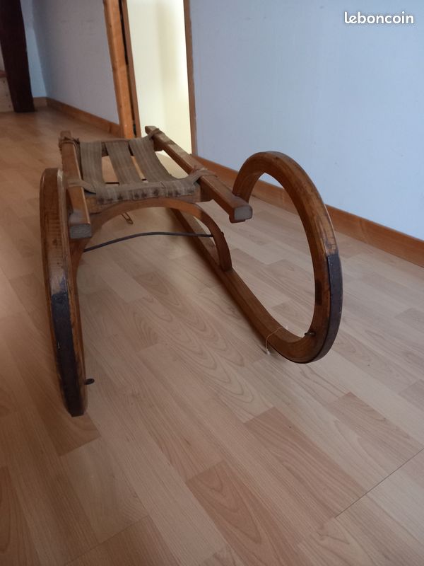 Schlitte luge ancienne en bois