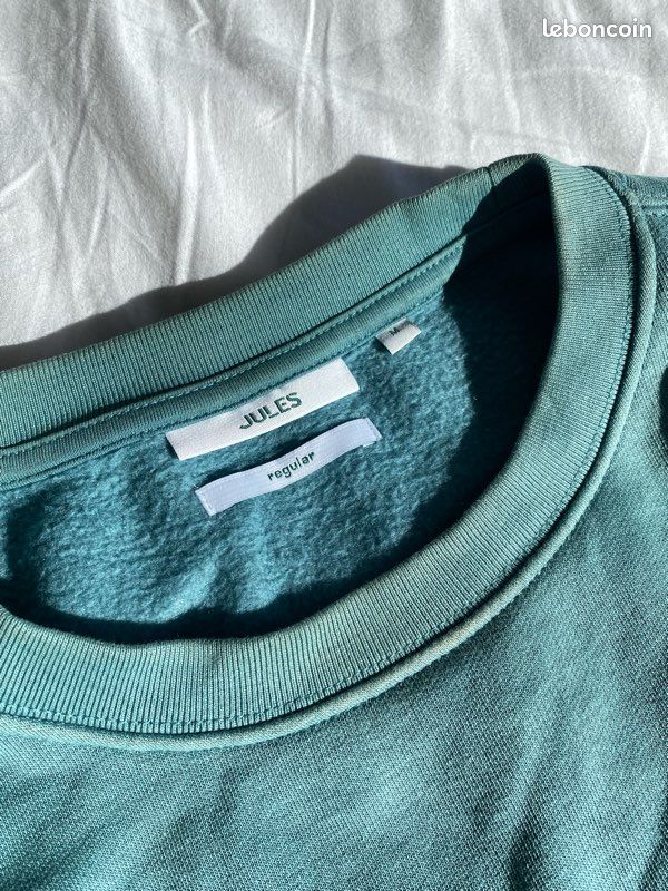 Pull homme Jules M turquoise/vert (image 1)