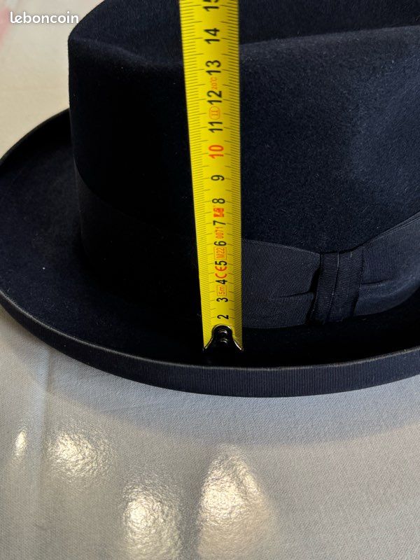 Chapeau Noir En Feutre Avec Ruban – Style Années 60, Taille L, Neuf Sans étiquette